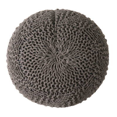 Pet Knitted Pouf In Dark Grey - Handmade Enchantment, 19.88" W X D 14.28" H For Garage Handmade, 19.88 14.28