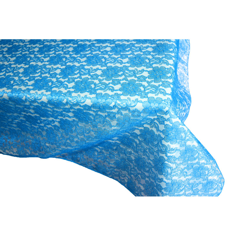 Floral Lace Overlay, 96" x 58", Turquoise