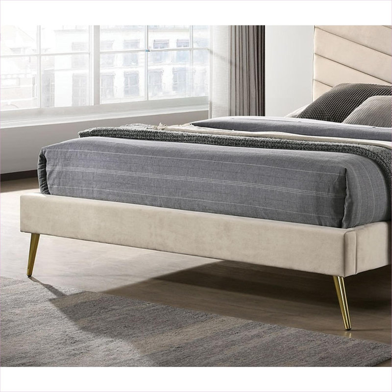 Tête de lit rembourrée en bois massif capitonné de style Mid-Century