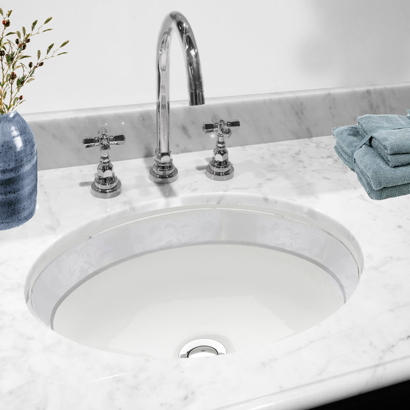 Nantucket Sinks Regatta 15.5 " Fireclay Oval Bathroom Sink and Overflow Hole