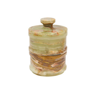 Salière en marbre vert faite à la main avec onyx