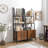 4-Tier Ladder Shelf With Cabinet And Metal Frame