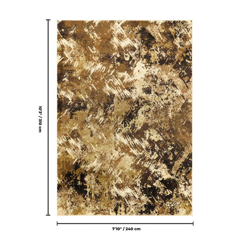 Tapis d'intérieur abstrait camouflage Eltingville, 7 pi 10 po x 10 pi 3 po
