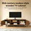 Meuble télé cannelé avec tablettes ouvertes