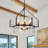 9-Light Dimmable 2-Tier Drum Water Glass Chandelier