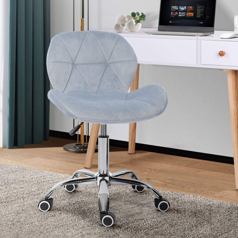 Erltrud Velvet Office Chair, Velvet, Grey