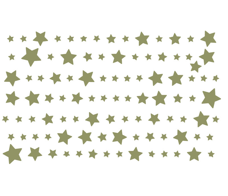 Décalcomanie murale nuit starry, H 22 po x l 36 po x P 0,01 po, Olive