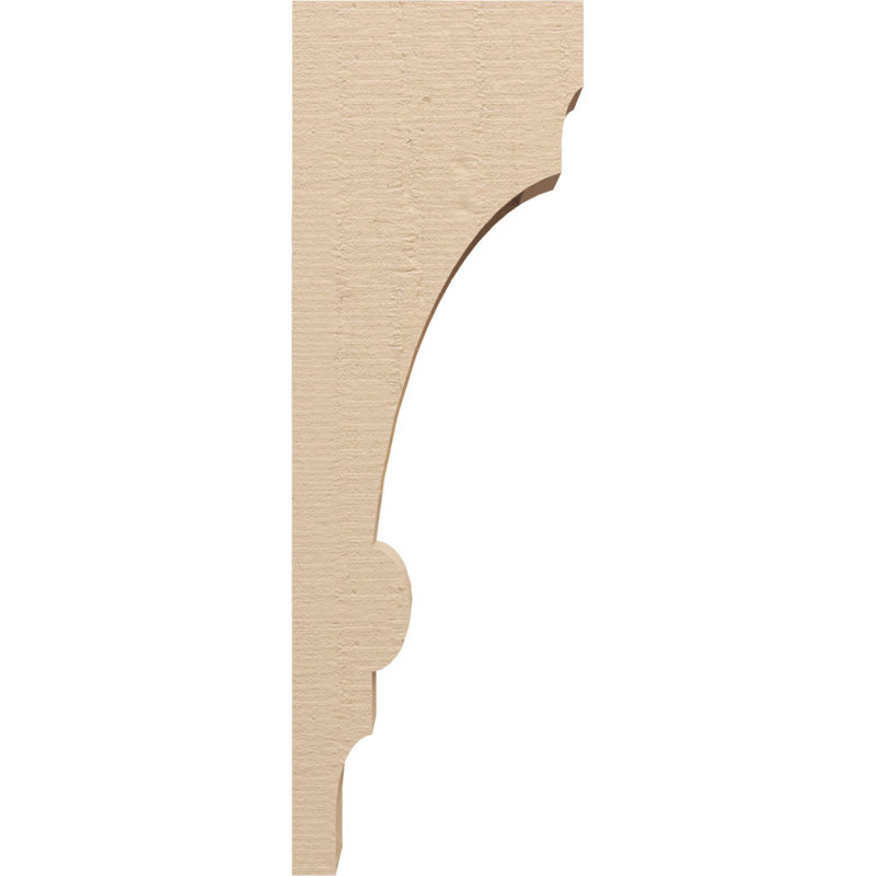 Diane Rough Cedar Woodgrain TimberThane Corbel, Primed Tan, 30" H x 5" W x 10" D