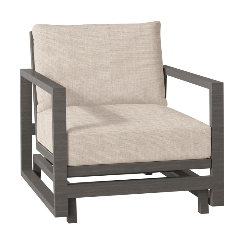 Avondale Patio Lounge Chair with Cushions, Slate Grey, No Welt, Avila Natural White
