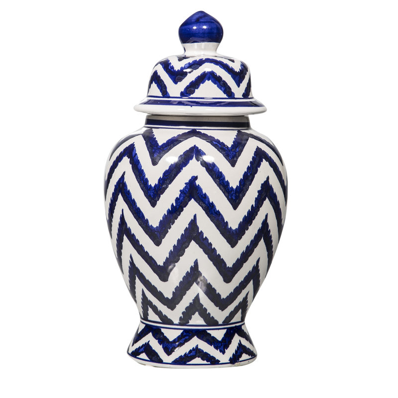 POT GINGEMBRE H 10 po BLEU ET BLANC