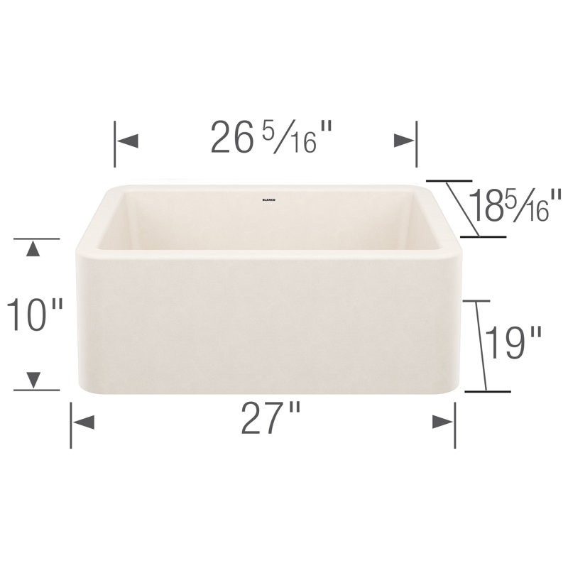 Ikon Silgranit 27" Single Bowl Apron-Front Farmhouse Sink - Soft White, Soft White