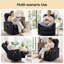 Fauteuil inclinable électrique en similicuir de 34 po de largeur avec chaleur et massage, pivotant à 360 ° et fauteuil inclinable à bascule de 30 ° pour le salon et le cinéma maison - noir-126243861