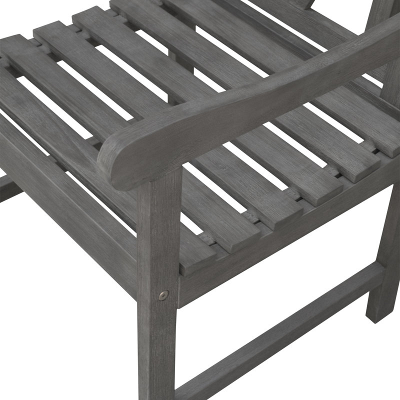 Fauteuil de patio en eucalyptus Lorcan, gris