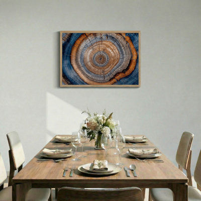«Blue and Brown Tree Ring», art mural sur toile