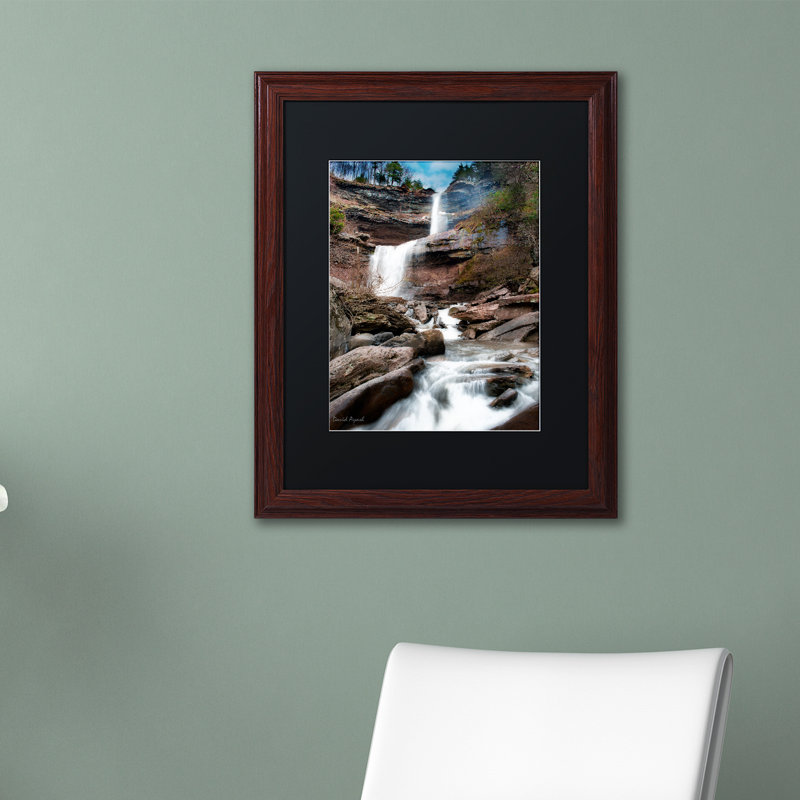 Katerskill Falls Landscape Acrylic Print in Wood Frame