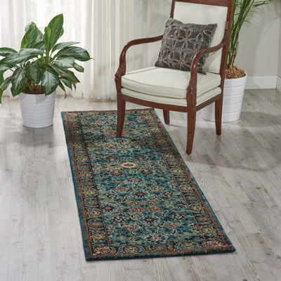 Tapis bleu d'inspiration persane Tonita