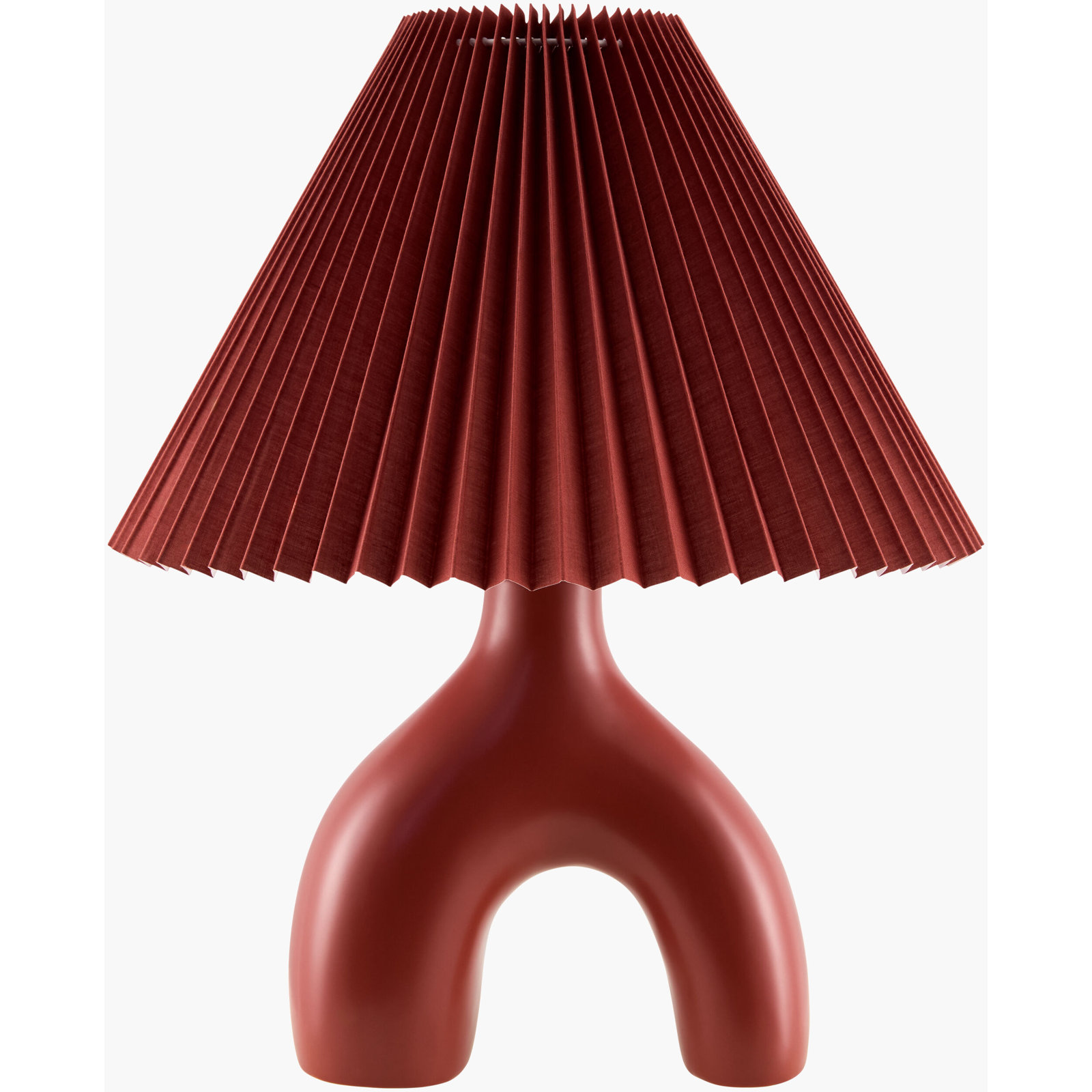 Celes Ceramic Table Lamp, Red, Red