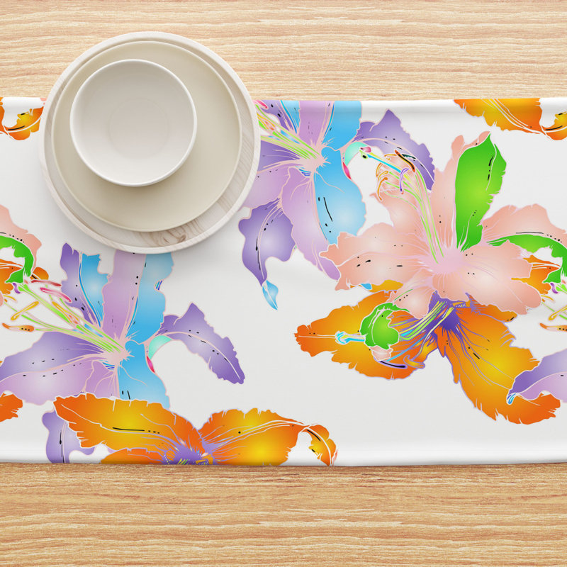 Floral 215 Cotton Table Runners, 90" x 16"