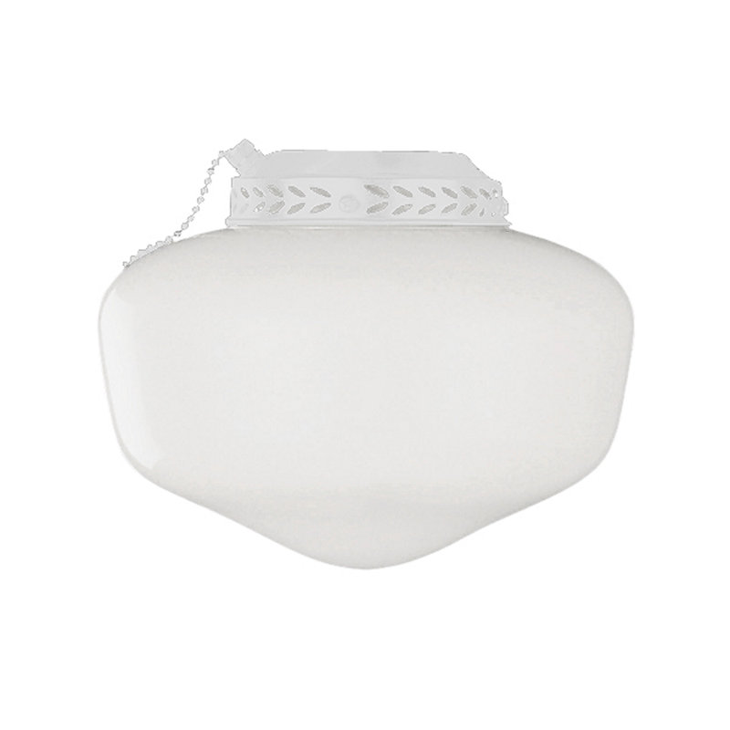 8'' 1 - Light Schoohouse Ceiling Fan Light Kit, White