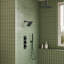 Système de douche thermostatique à double effet pluie de 30 cm (12 po) à montage au plafond, avec douchette murale de 15 cm (6 po) et douchette à main.-107861222