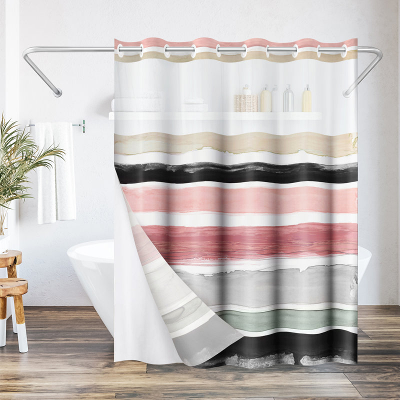  Rideau de douche 72X75 Hookless - 100% polyester