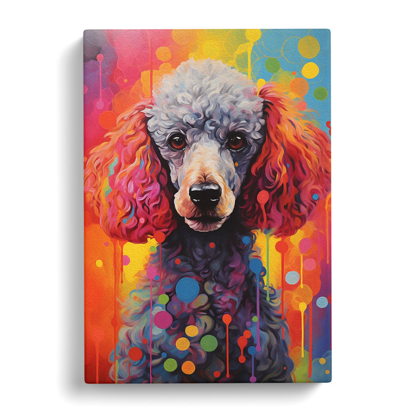 Poodle Hard Edge - Wrapped Canvas, 60cm H x 40cm W x 3cm D