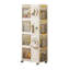 Bibliothèque de rangement à 4 niveaux avec roulettes, organisateur de rangement mobile multifonctionnel