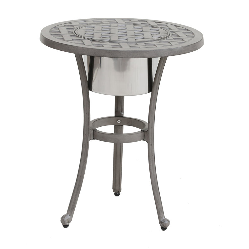 Round Metal Outdoor Bistro Table , 20.87'' in. W 20.87'' in. D