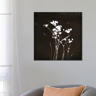 Snowfall By The River by Lena Weisbek - Wrapped Canvas Print