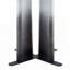 Round Black Wood Grain MDF Dining Table - Gradient White Legs, 2-4 Seats-1633118354