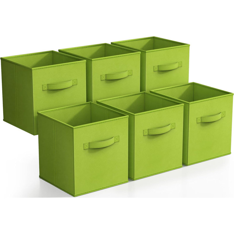 Sorbus 11" Foldable Storage Cubes with Handles, Green