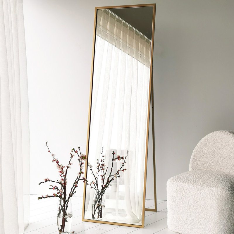 Covertt Metal Flat Floor Mirror, Gold