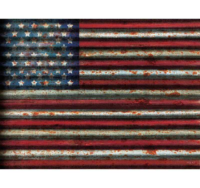 Art sur toile tendue par Williston Forge Jacobs, Cindy Gallery, drapeau américain, H 15 po x l 18 po