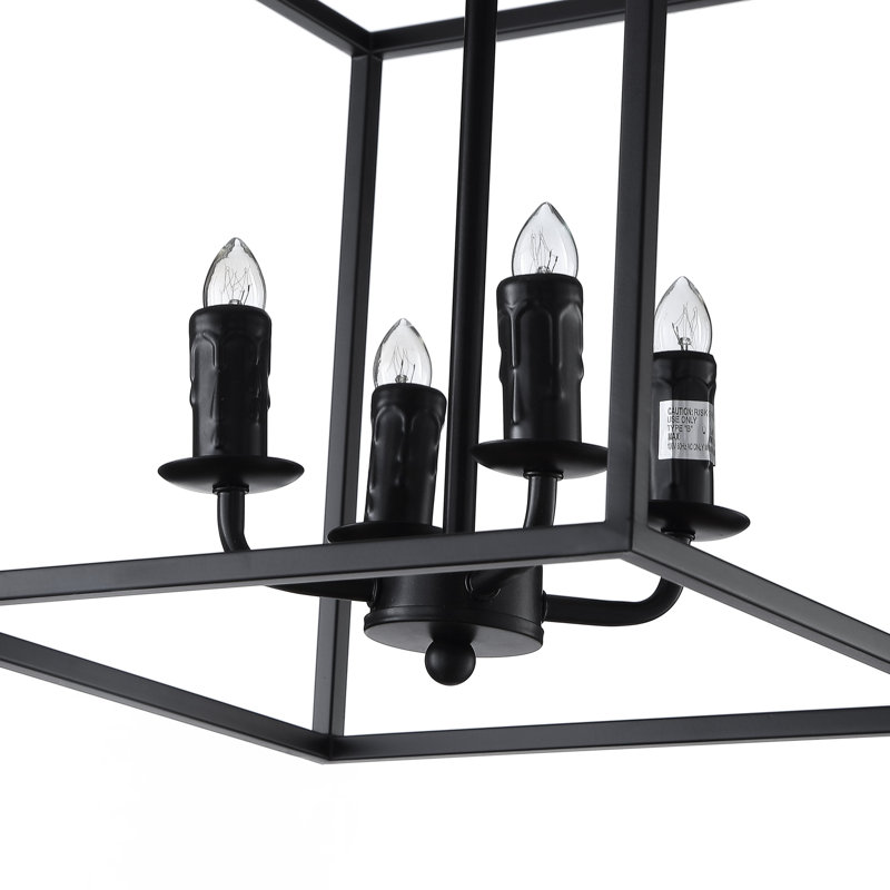 Luminaire suspendu carré 4 lumières