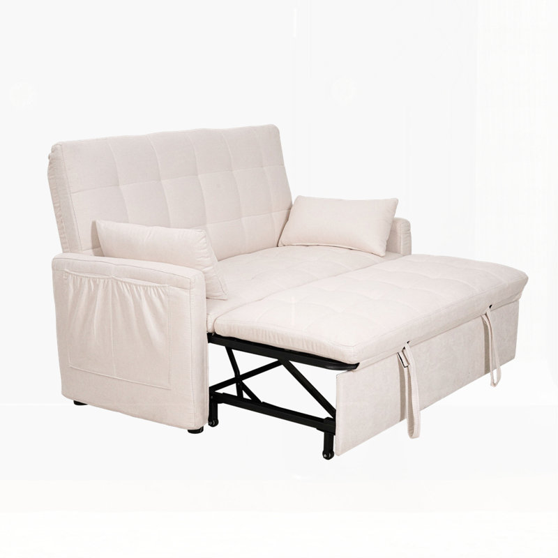 Oversized 61'' Convertible Sleeper Sofa Bed, Beige