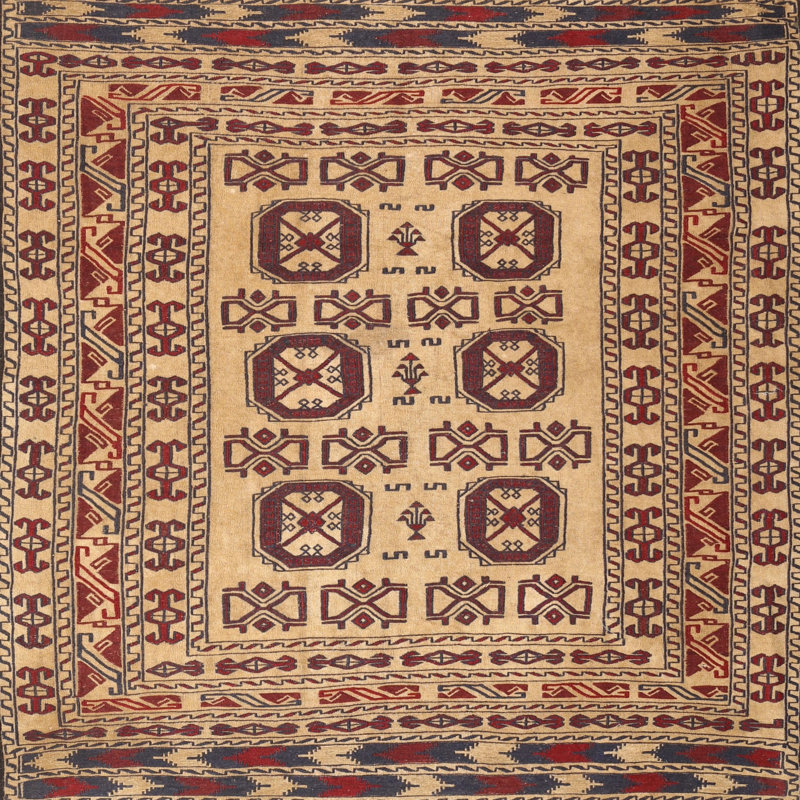 Tapis brun Southwestern, Rond 4 pi