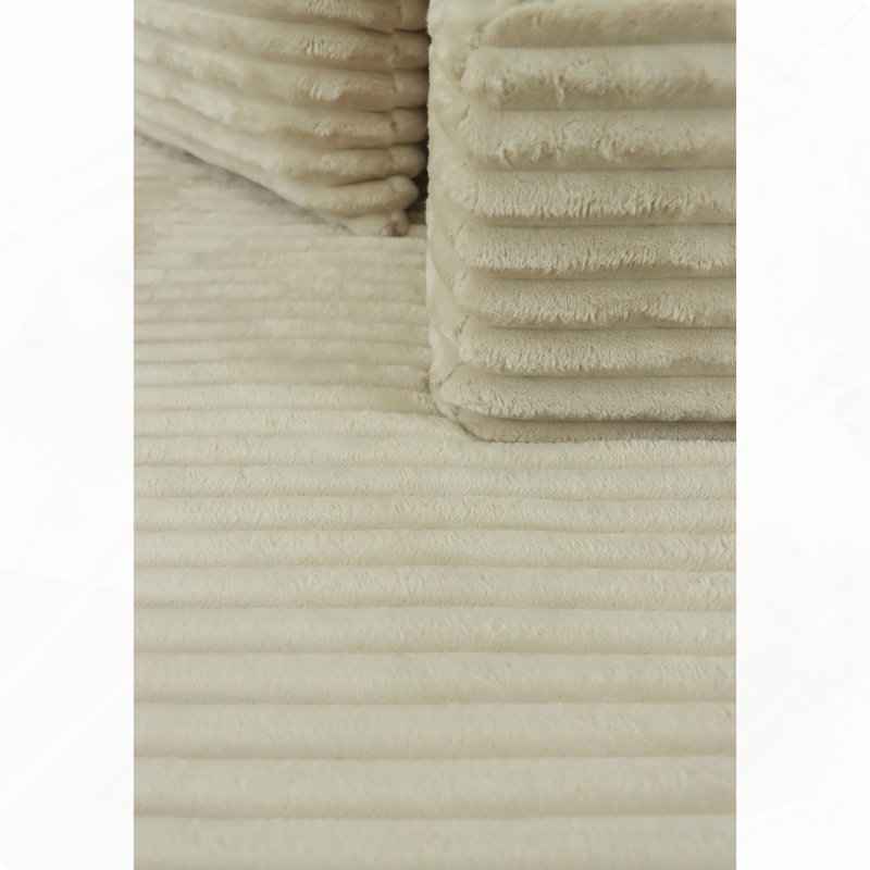Chaise longue modulaire en L Cloud, Orienté à gauche (vu de face), Beige