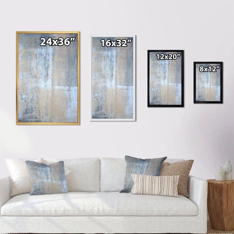 Art moderne gris et bleu II 2FL47734, Noir, H 20 po x l 12 po x P 1 po