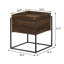 Table d'appoint carrée avec plateau amovible brun foncé