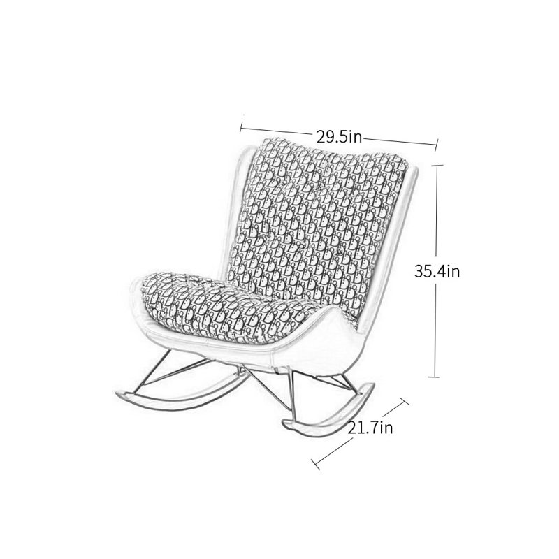 Chaise berçante Mulnix, Brun / blanc cassé