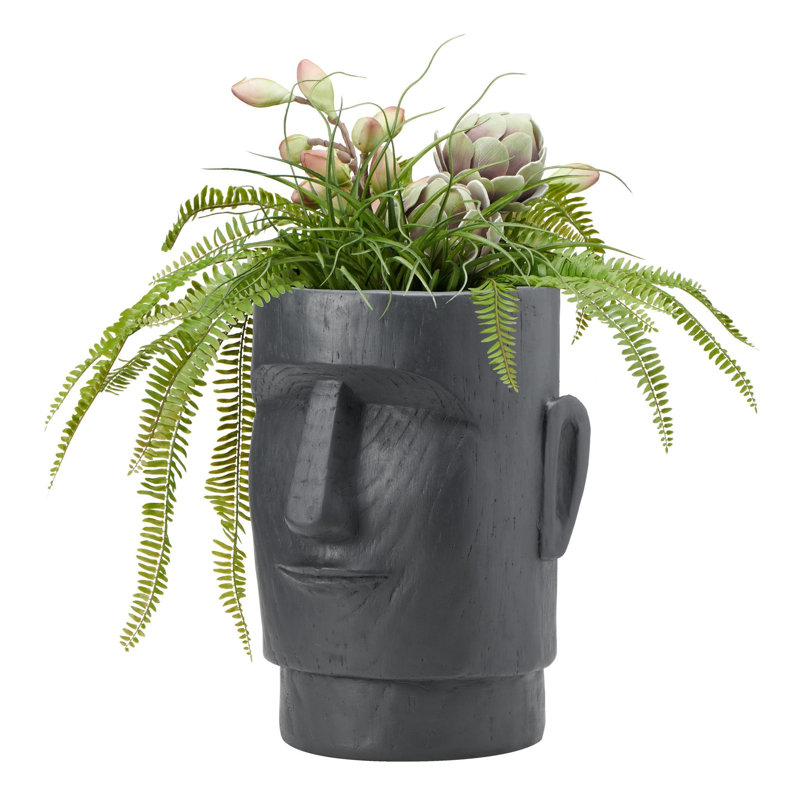 Statue pot de fleurs en résine Cairo, H 18,5 po x l 14 po x P 14 po