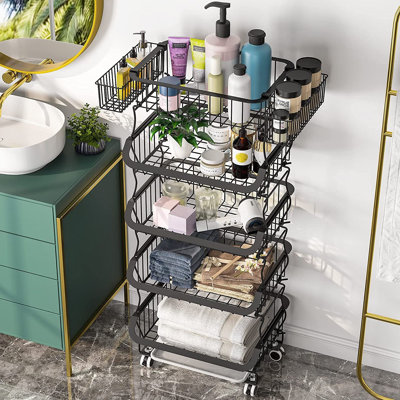 5 Tier Stackable Metal Wire 1 Utility Cart -  A Home, XSJB099DT6WFZ