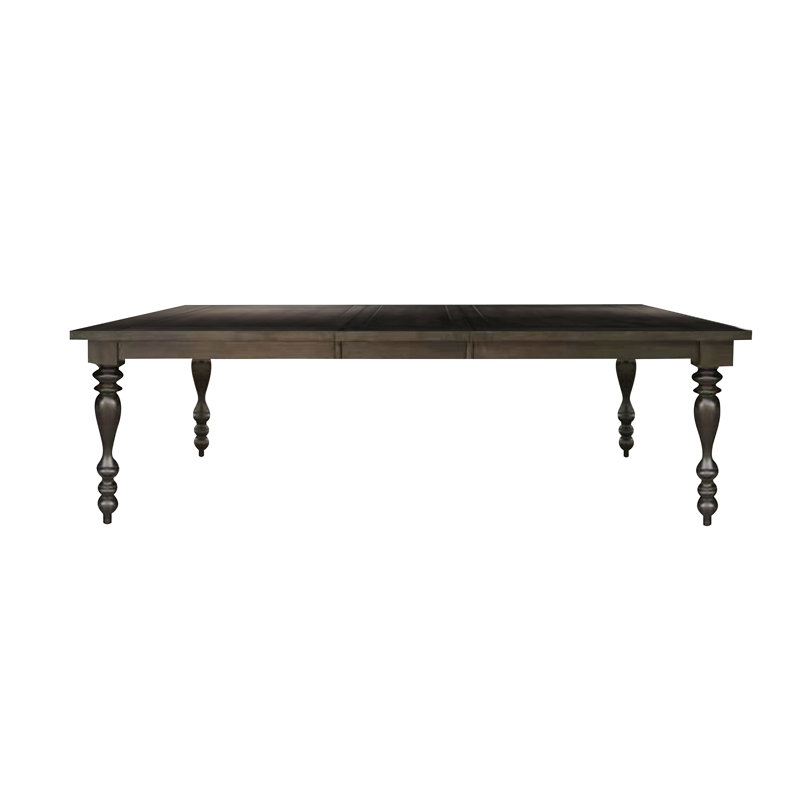 Table de salle à manger avec rallonge - placage de bouleau brun grisâtre, 6 feuilles transitionnelles