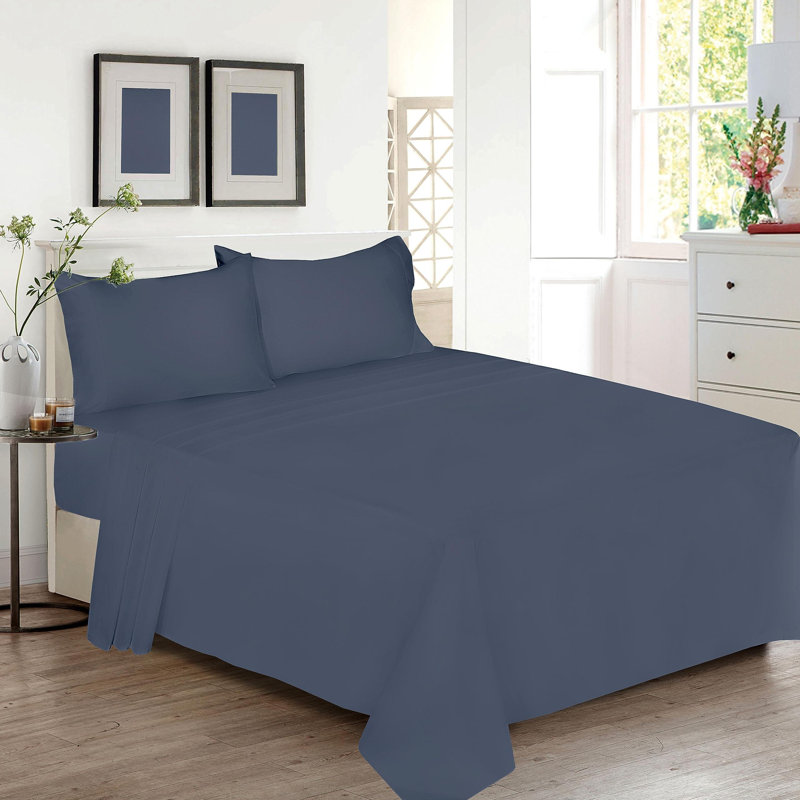 100% Cotton Sheets Sets Soft Crispy Percale Cooling Sheets 16 Inch Deep Pocket Bed Sheets, Granite Grey
