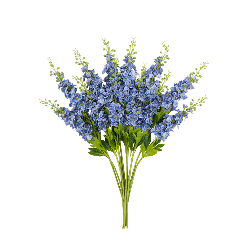 Vintage Hollyhock Floral Stem Tall, Blue