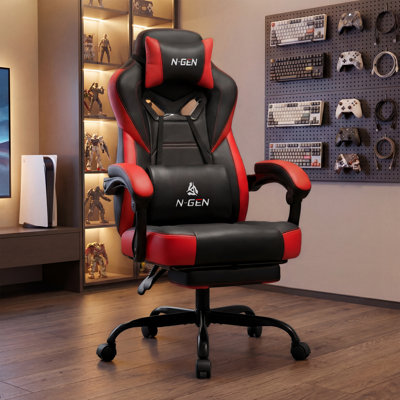 High-Back Adjustable Reclining Ergonomic Fabric PC & Racing Game Chair