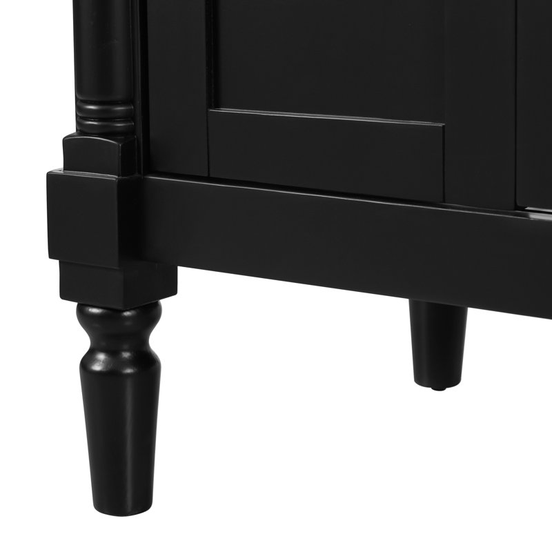 Meuble-lavabo 36 po avec lavabo en céramique, Noir