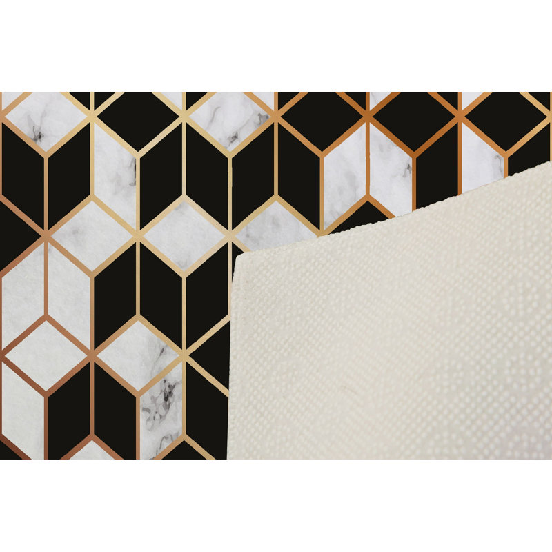 Soft Hall Carpet 2.6 x 4.9 Feet | 100% Polyester, 0.04 in Pile Height | Antibacterial, Non-Slip Underside | Woven with 3D Digital Printing | Machine Washable | Durable & Stylish for Entryways & Living Rooms