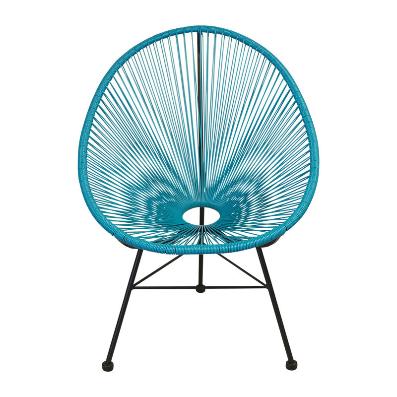 Chaise de terrasse Heida, Turquoise / noir