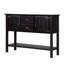 Console en bois massif rétro avec tiroirs, armoires et tablette-129231120